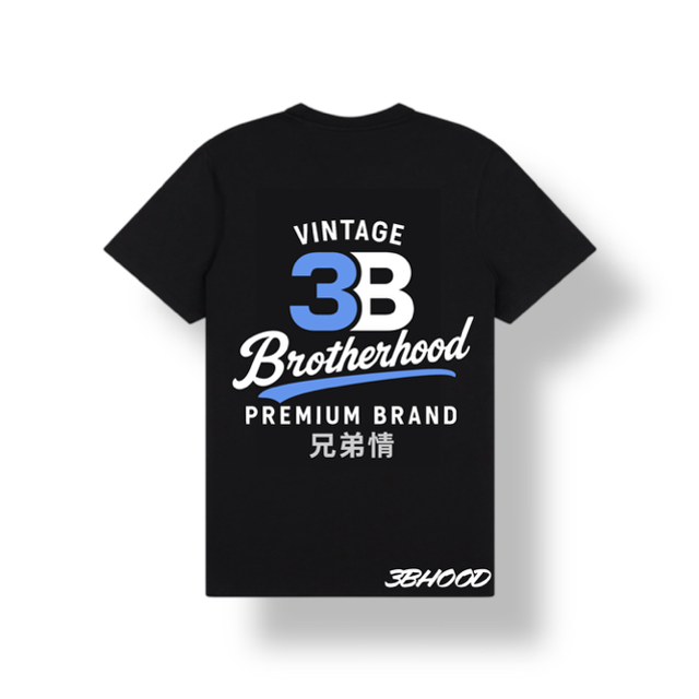 3B Vintage T Shirt (Black Blue)