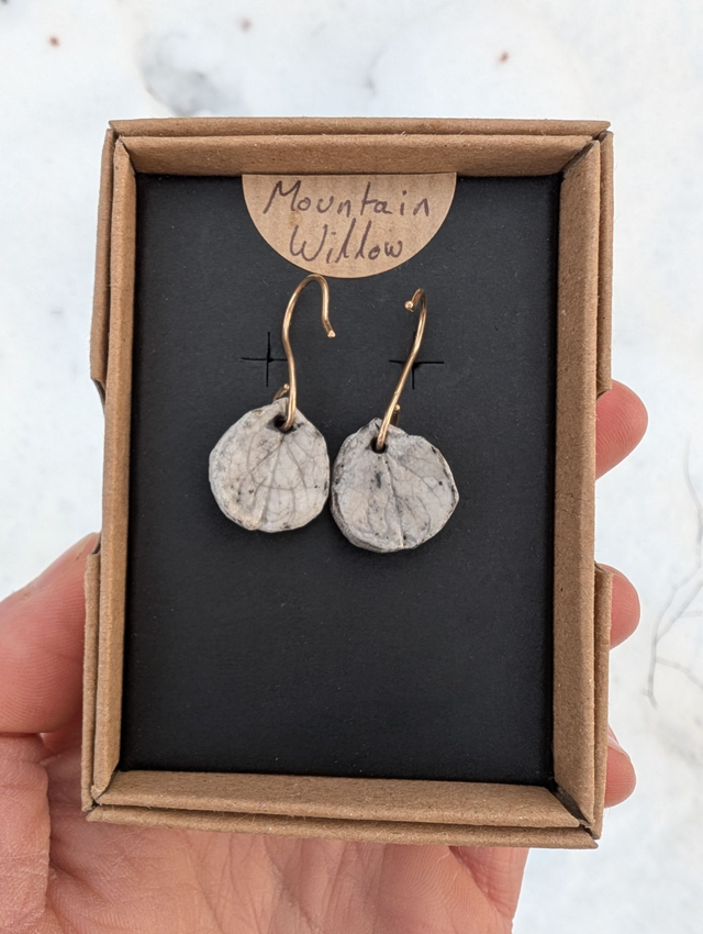 Dwarf Willow Raku Earrings