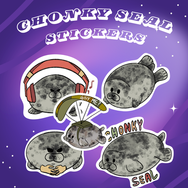 Chonky Seal Stickers (Set of 5)