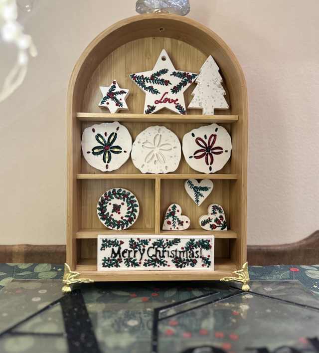 JESMONITE BLACK MERRY CHRISTMAS MAGNET