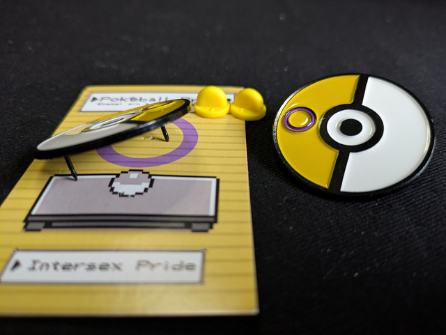 Pokéball Inspired Intersex Pride Flag Soft Enamel Pin Badge