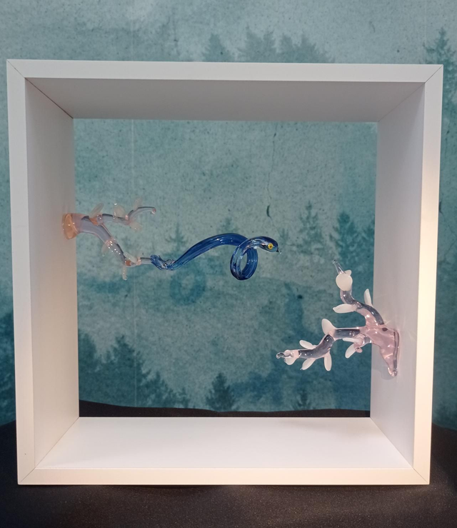 Cadre déco serpent bleu