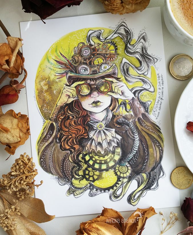 Steampunk Witch - carte moyenne