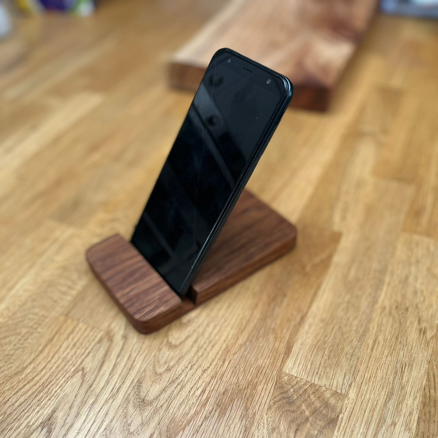 Handmade oak phone stand