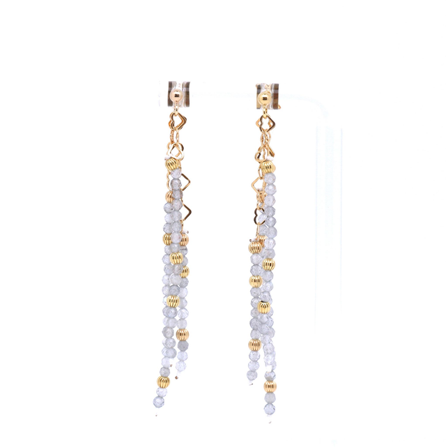 Vergoldete 925er Ohrstecker mit Labradorit - Serie Impuls