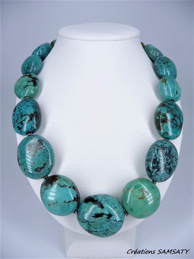 Collier turquoise tibétaine