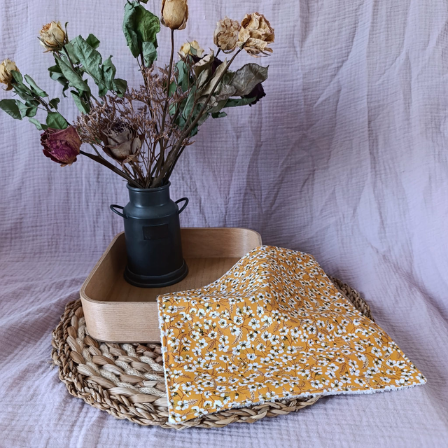 Serviette Visage Orchidées Jaune