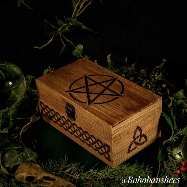 Hand-Burned Pentagram Box
