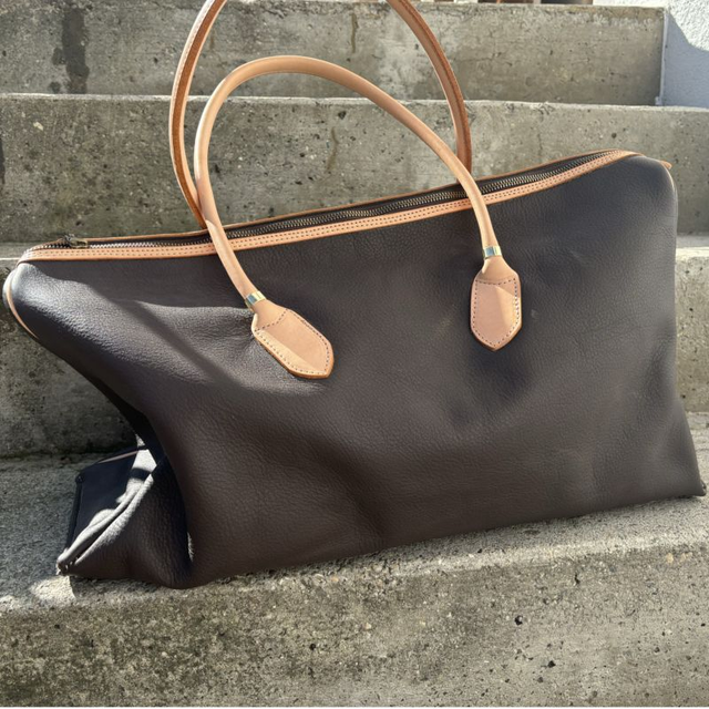 Ledertasche/-shopper 2farbig 50x30cm