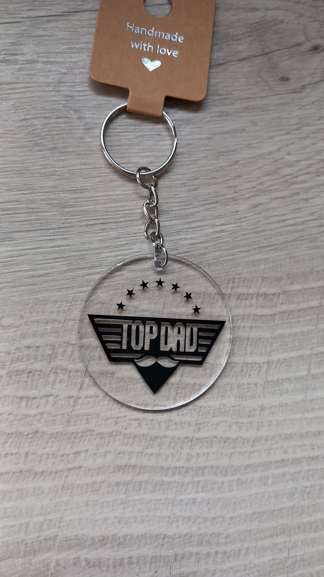 porte clé rond &quot;top dad&quot;