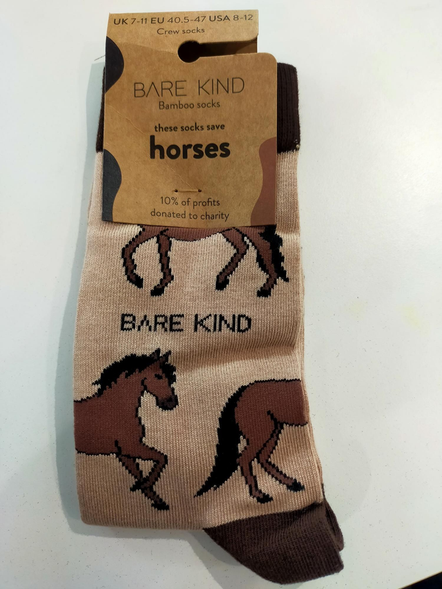 Horse bamboo socks size 7-11 bare Kind