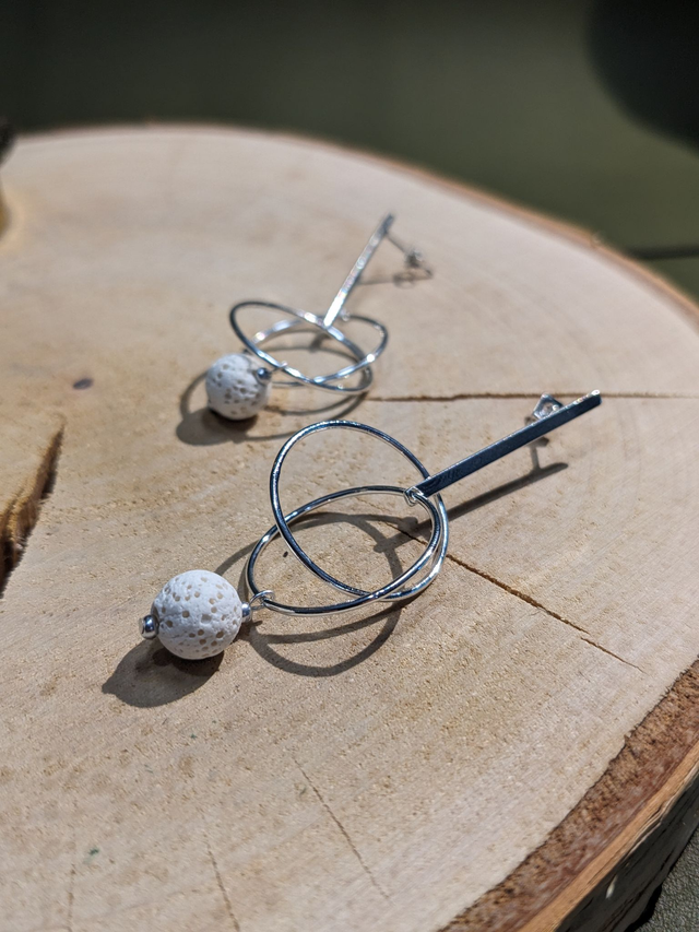 "Taffoni" - Pendants, Lave Blanche et Argent