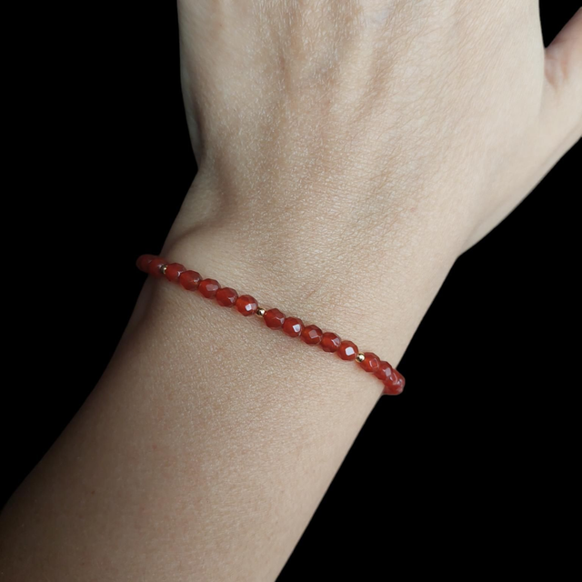 Bracelet pierres Cornaline 4mm