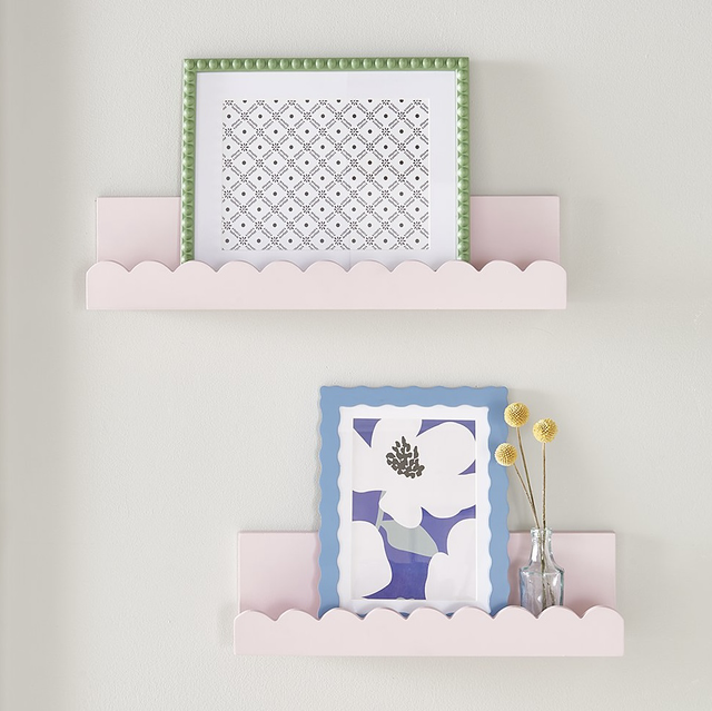 Pink Scalloped Wall Shelf 