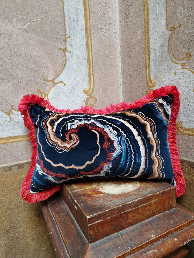 A Romo luxury decorative doubleface cover cushion malachite printed velvet copricuscino velluto stampato home decoration house decor A