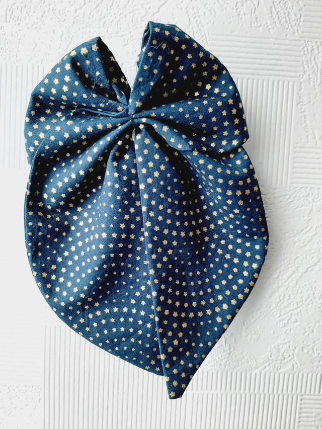 Barrette noeud &quot;Etoiles dorées&quot;