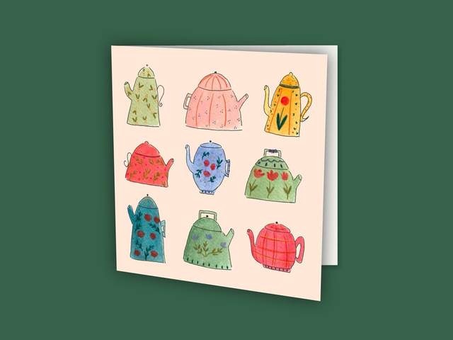 Carte de vœux l'heure du thé