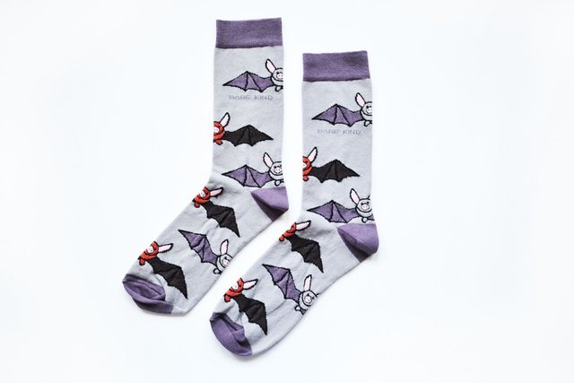 'Save the Bats' Bamboo Socks, Bare Kind - adult