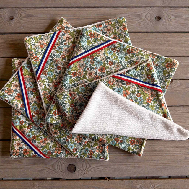 5 Feuilles Essuie-Tout Lavables – Microfibre &amp; Coton