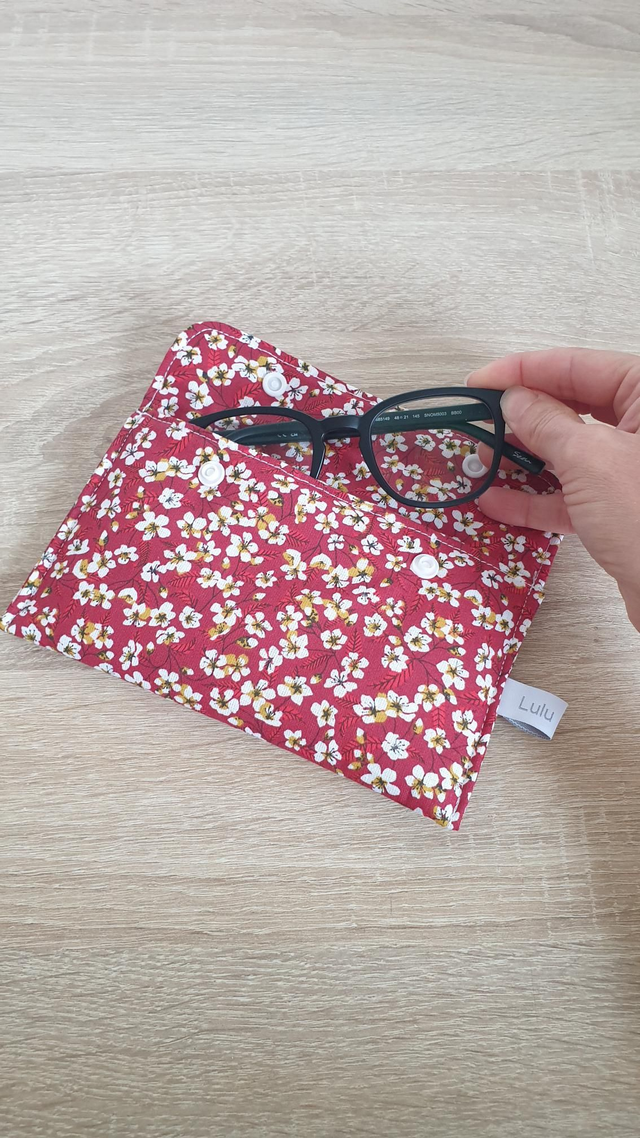 Étuis à lunettes ou téléphone FLEURI ROUGE
