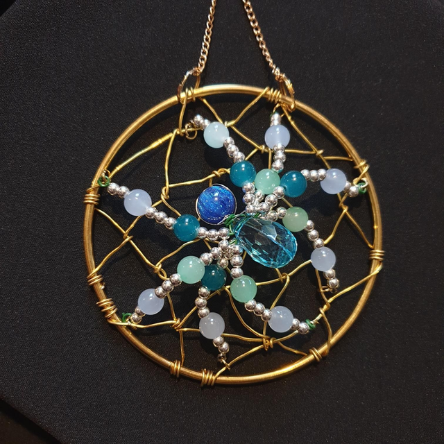 "Spider on Web" hanging wire art