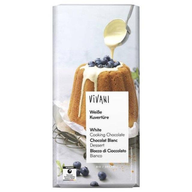 Vivani Weiße Kuvertüre 150g Tafel