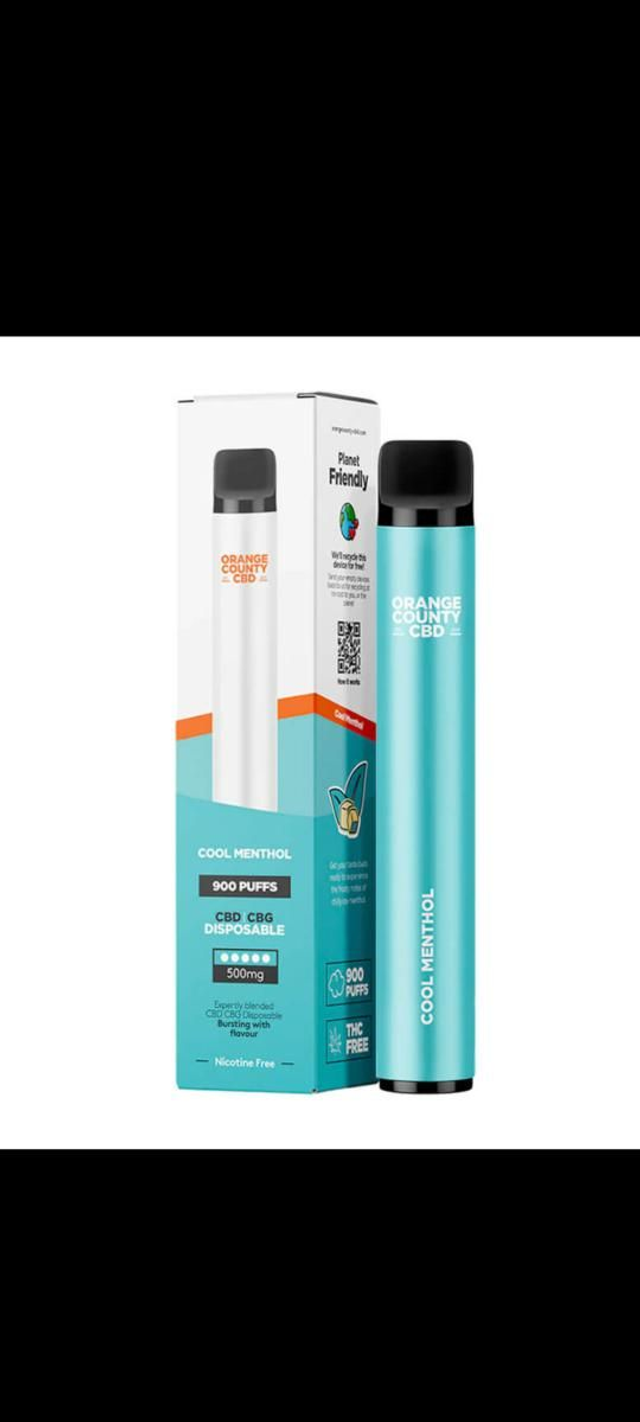 Orange County CBD 3ml Disposable Vape Pen 250 CBD + 250mg CBG Cool Menthol