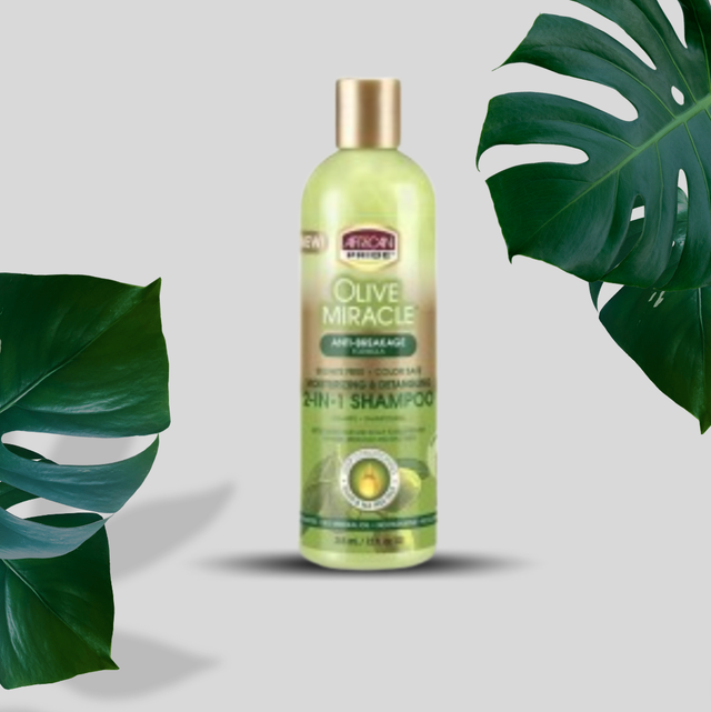 AFRICAN PRIDE OLIVE MIRACLE 2 IN 1 SHAMPOO 12 OZ