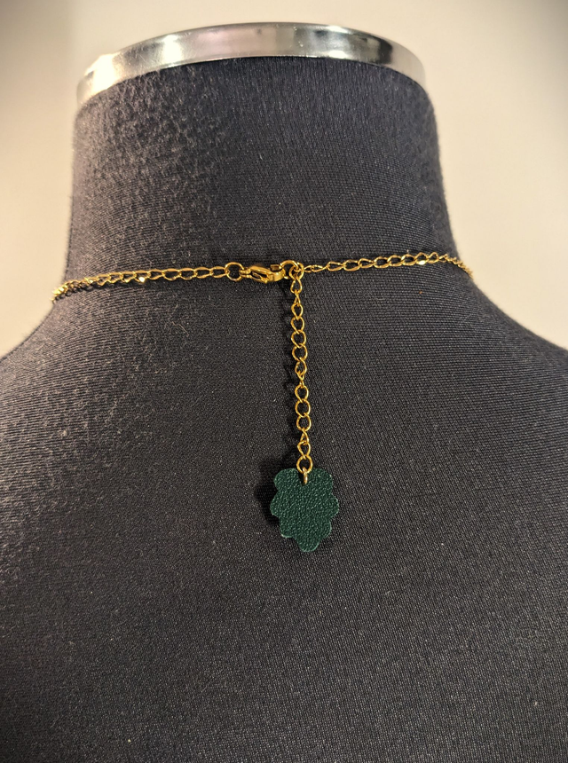 Aglan - Sautoir Gland Or 24k, Cuir