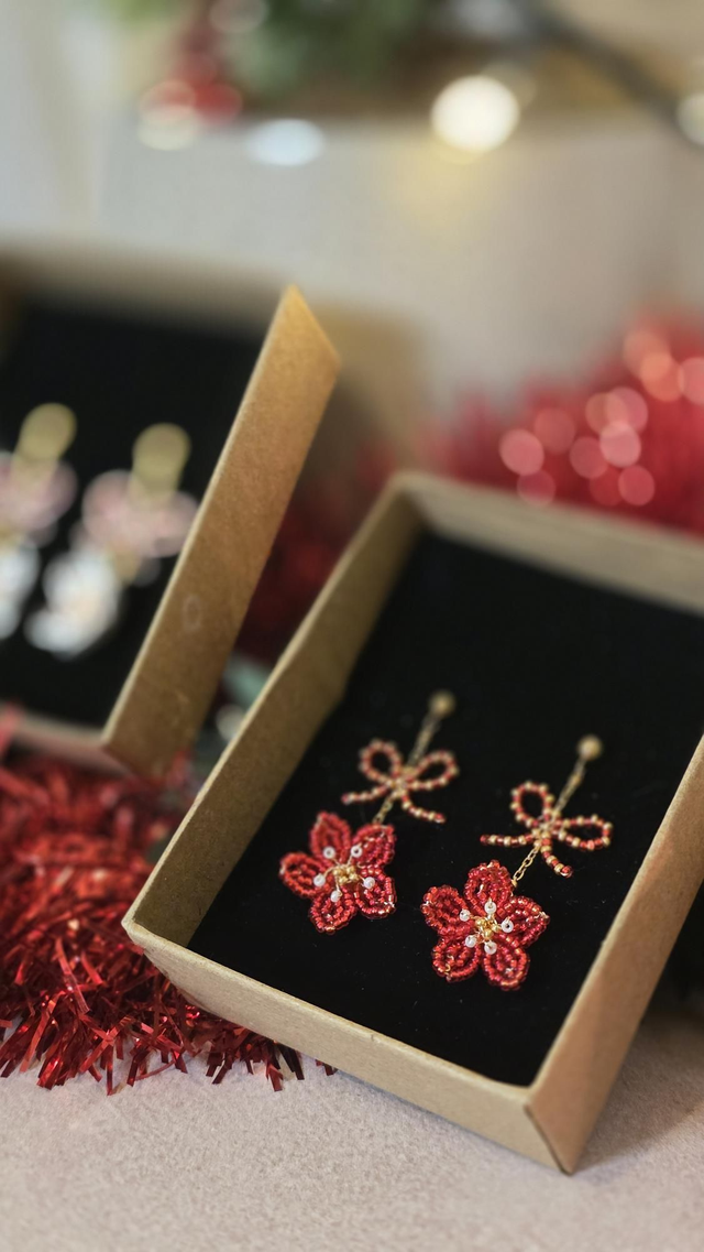Boucles d'oreilles petit noeud - Christmas Wish