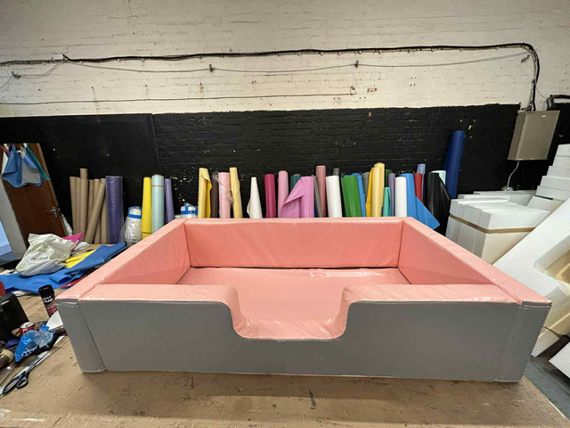 Standard Single Mattress Surround (Grey and Peach)