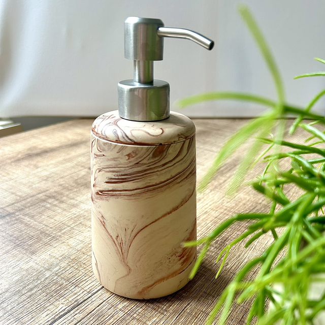 Pompe à savon beige effet marbre Terracotta 