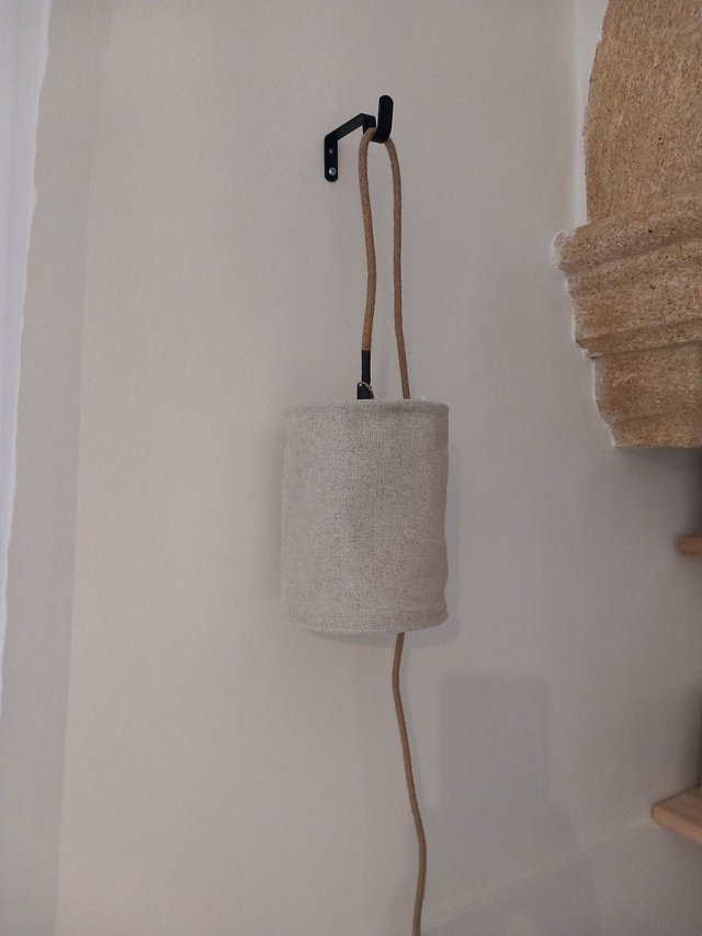 Abat-jour  en chanvre naturel uni -suspension baladeuse (Ø15 cm) . 