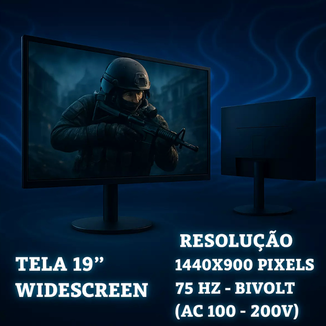 Pc Gamer Completo Intel 15 16Gb SSD 240Gb Placa de Video 2Gb Aquario Monitor 19