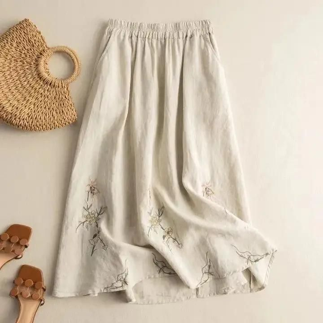 Embroidered Midi Skirt