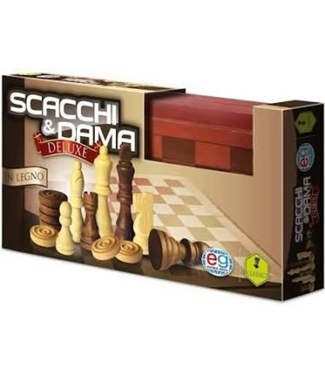 SCACCHI &amp; DAMA DELUXE IN LEGNO 