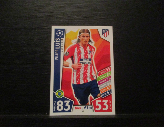 Filipe Luis - UEFA Champions League Match Attax 2017/18 Original Trading Card #40