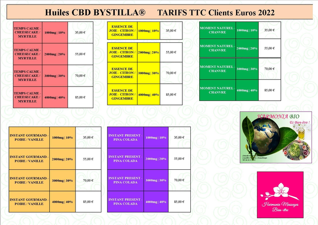 HUILES CBD EN 10, 20, 30 et 40% DE CONCENTRATION BIO ET LOCALE PARFUMS AU CHOIX