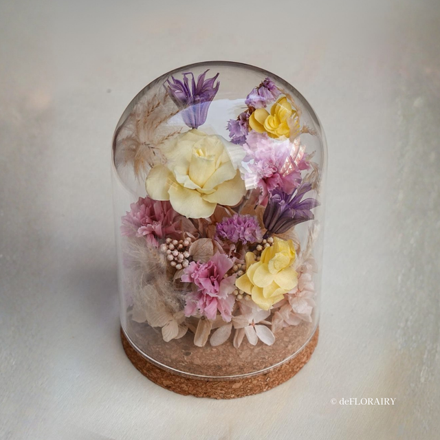 Pastel Reverie | Preserved Flower Glass Dome | Next-Day Flower Delivery in Bristol | UK-Wide Delivery
