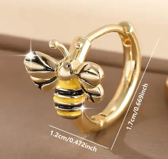 Bee-Inspired Hoop Earrings