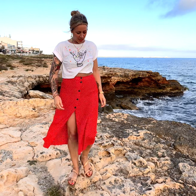 T-Shirt - CropTop HANG LOOSE