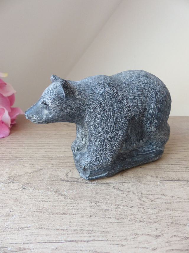 Figurine d'Ours, Sculpture d'Ours en pierre à savon, Ours animal sculpté, Wolf Original, fait au canada, Ours de collection Vintage