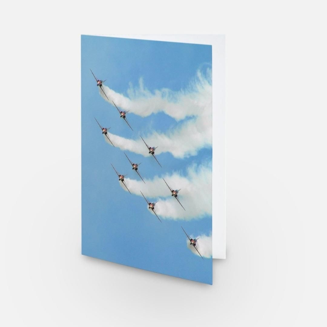 Red Arrows 9 plane greeting card