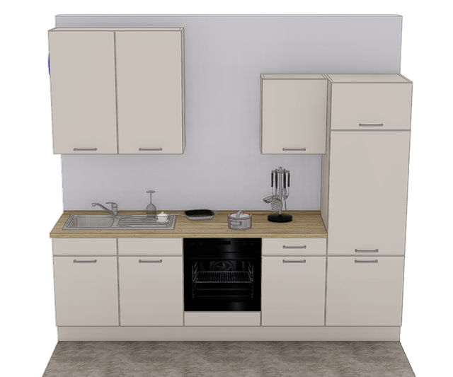 Küchenblock Andy 270cm ohne Geräte Rechts