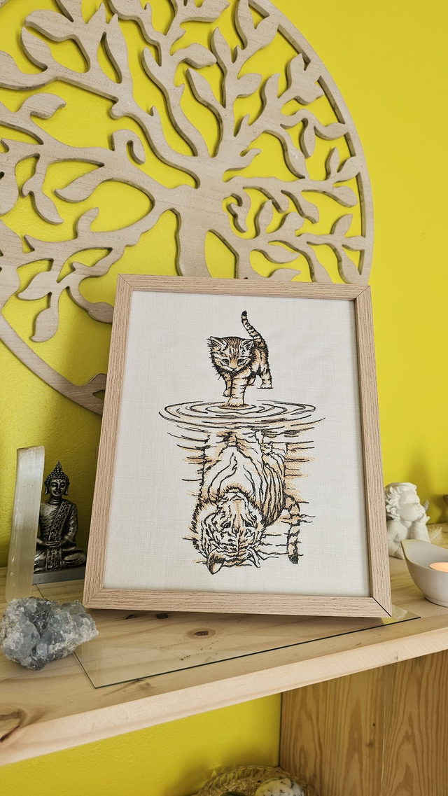 Tableau "Réfléxion féline"