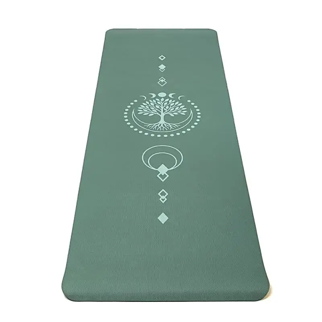 Tapis de Yoga TPE Arbre de Vie vert Premium 61 × 183 × 0,5 cm  |  Yogi &amp; Yogini 