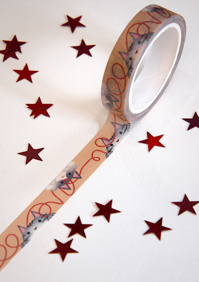 Washitape - Katzen mit Wolle