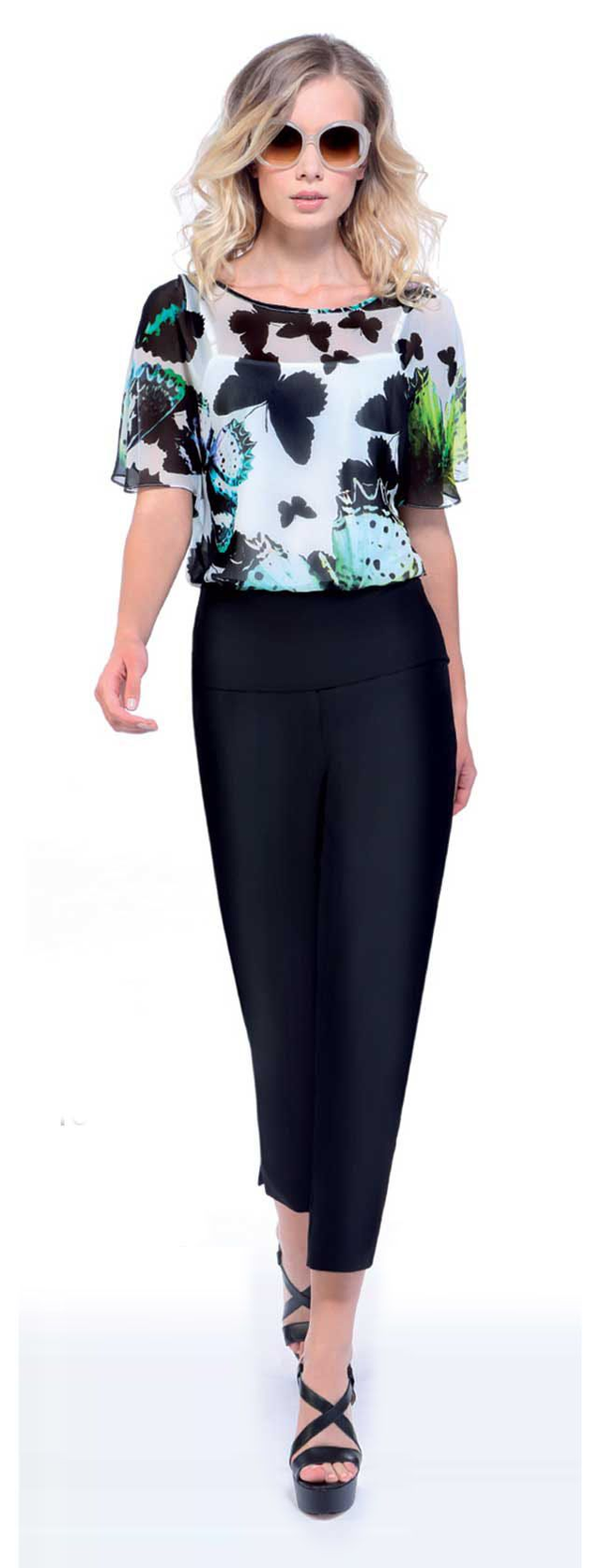 Michaela Louisa sifonkinen perhostoppi, vyötäröresorilla, koko 38