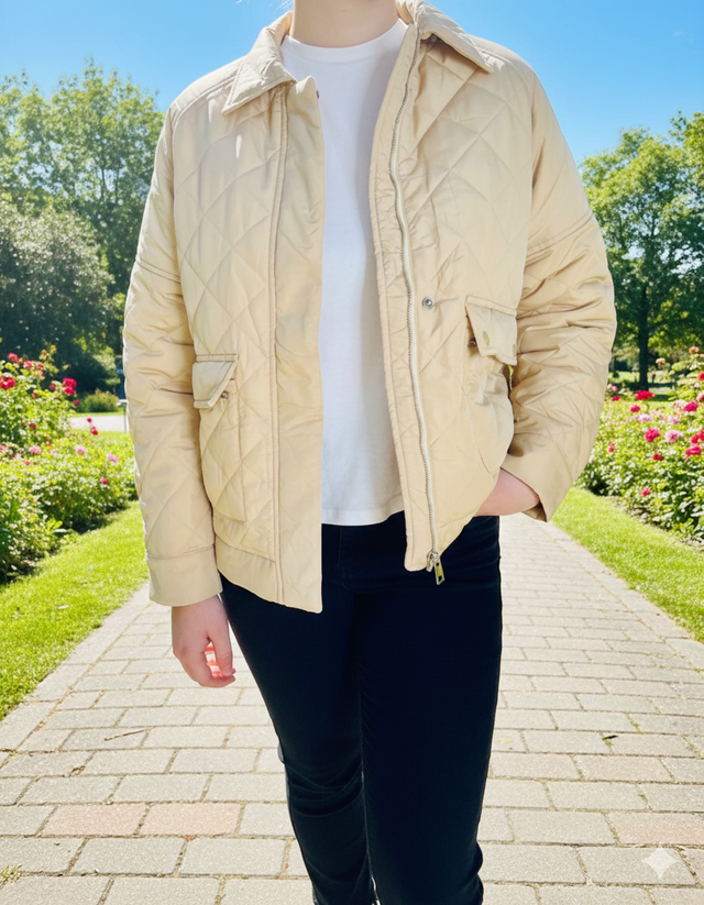 Blouson Matelassé Beige Ludo