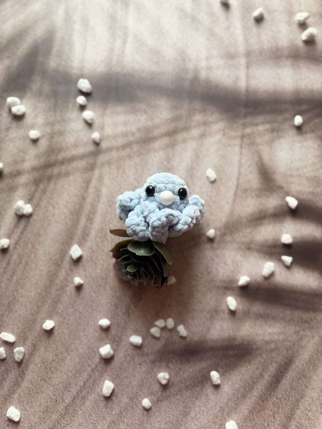 Antistress poulpe tout doux bleu pastel